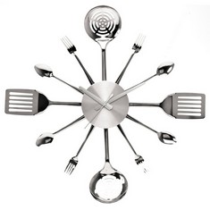 Wanduhr KITCHEN Besteck Silber 58cm