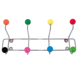 Retro Wandgarderobe SATURNUS Bunt mit 8 Haken 34cm L�nge