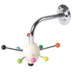 Retro Wandgarderobe SATURNUS BALL Bunt mit 8 Haken
