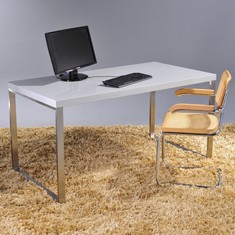 Schreibtisch PRINCETON Grau Hochglanz 150cm