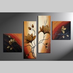 4 Leinwandbilder MAGNOLIA (5) 100 x 70cm Handgemalt