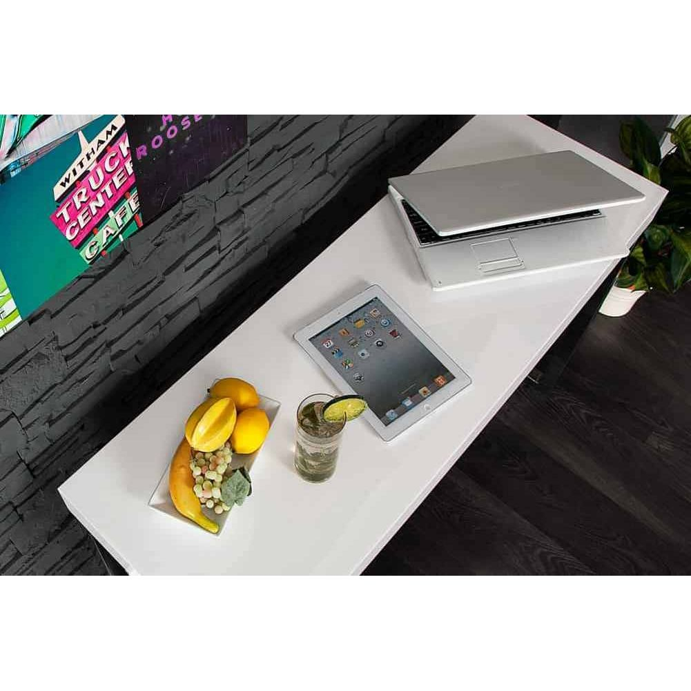 Schreibtisch PRINCETON Weiß Hochglanz 120cm x 40cm - 6