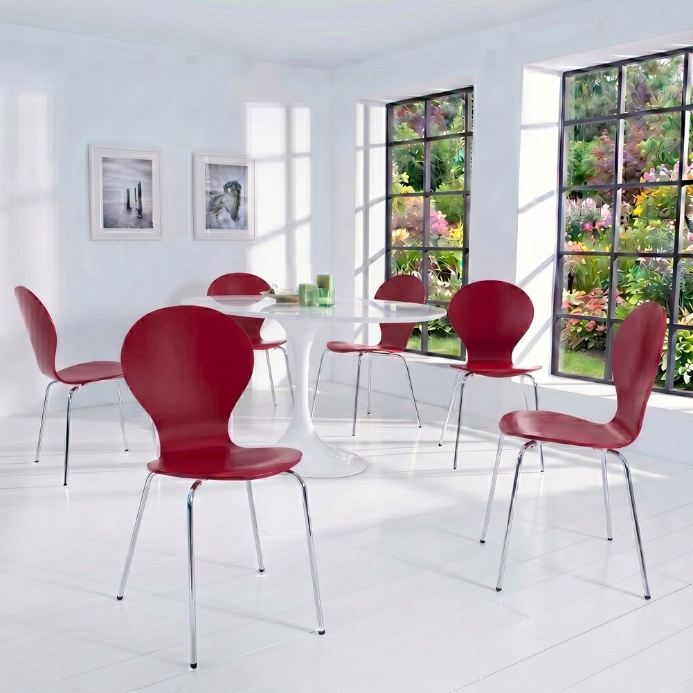 Designklassiker Stuhl JACOBSEN Rot stapelbar - 6