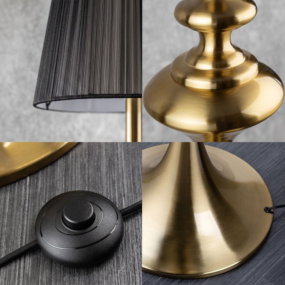 Stehlampe SCARLET Schwarz mit Standfuß aus Gold glänzendem Metall 160cm - 6