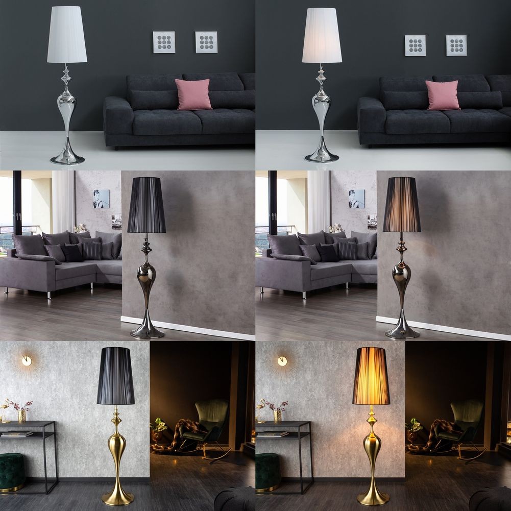 Stehlampe SCARLET Schwarz mit Standfuß aus Gold glänzendem Metall 160cm - 8