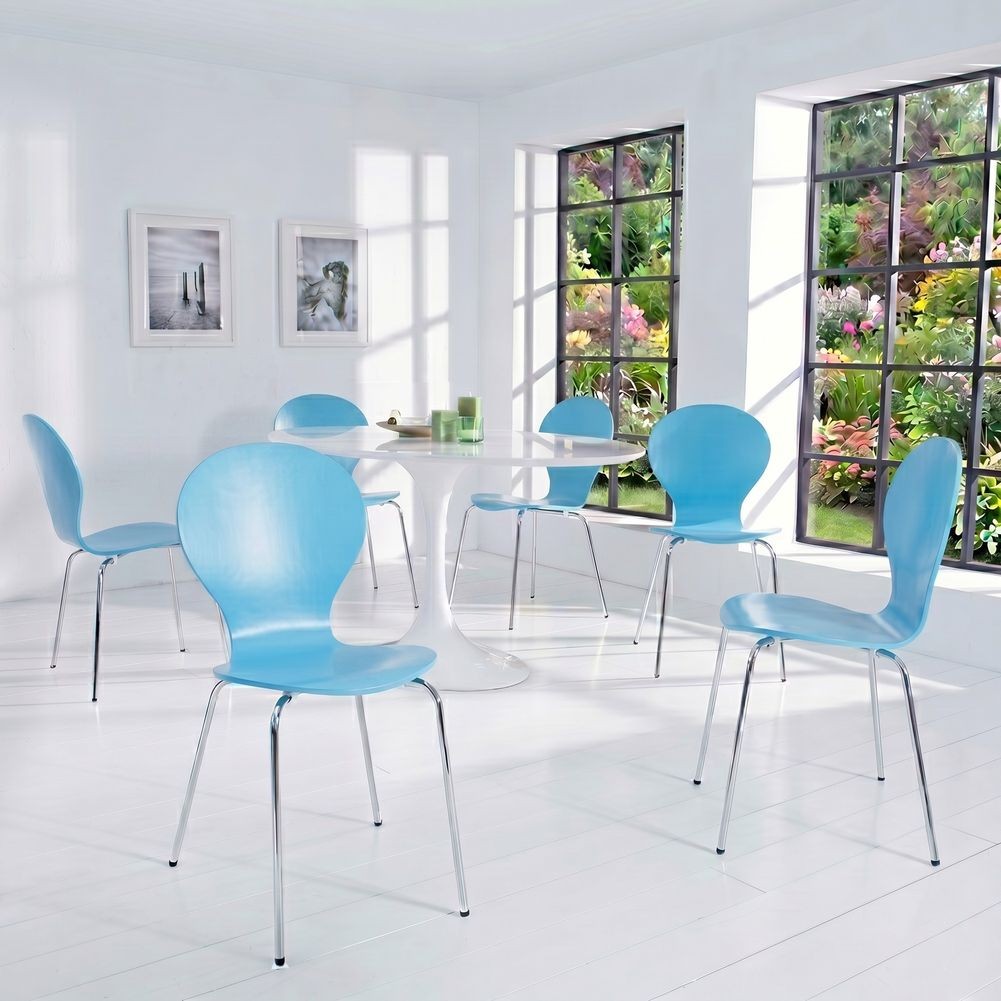 Designklassiker Stuhl JACOBSEN Blau stapelbar - 6