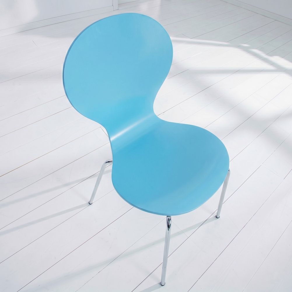 Designklassiker Stuhl JACOBSEN Blau stapelbar - 7