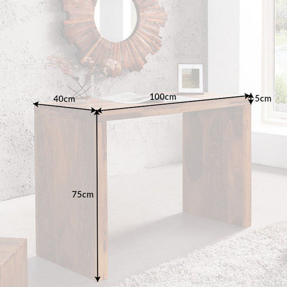 Schreibtisch SATNA Sheesham massiv Holz 100cm x 40cm - 7