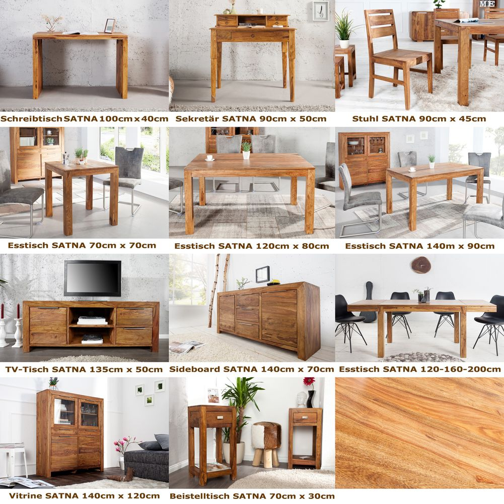 Schreibtisch SATNA Sheesham massiv Holz 100cm x 40cm - 8