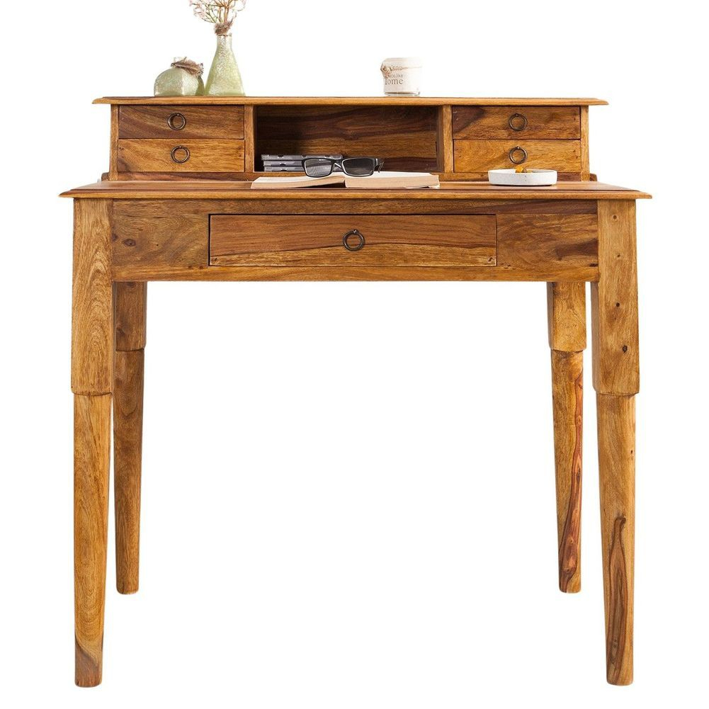 Sekretär & Schreibtisch SATNA Sheesham massiv Holz 90cm x 50cm - 6