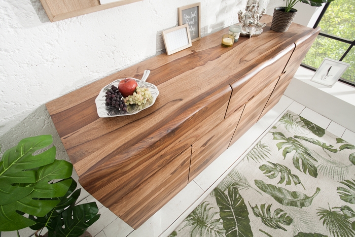 Sideboard AMBA Sheesham Massivholz mit naturbelassenen Kanten 170cm - 8