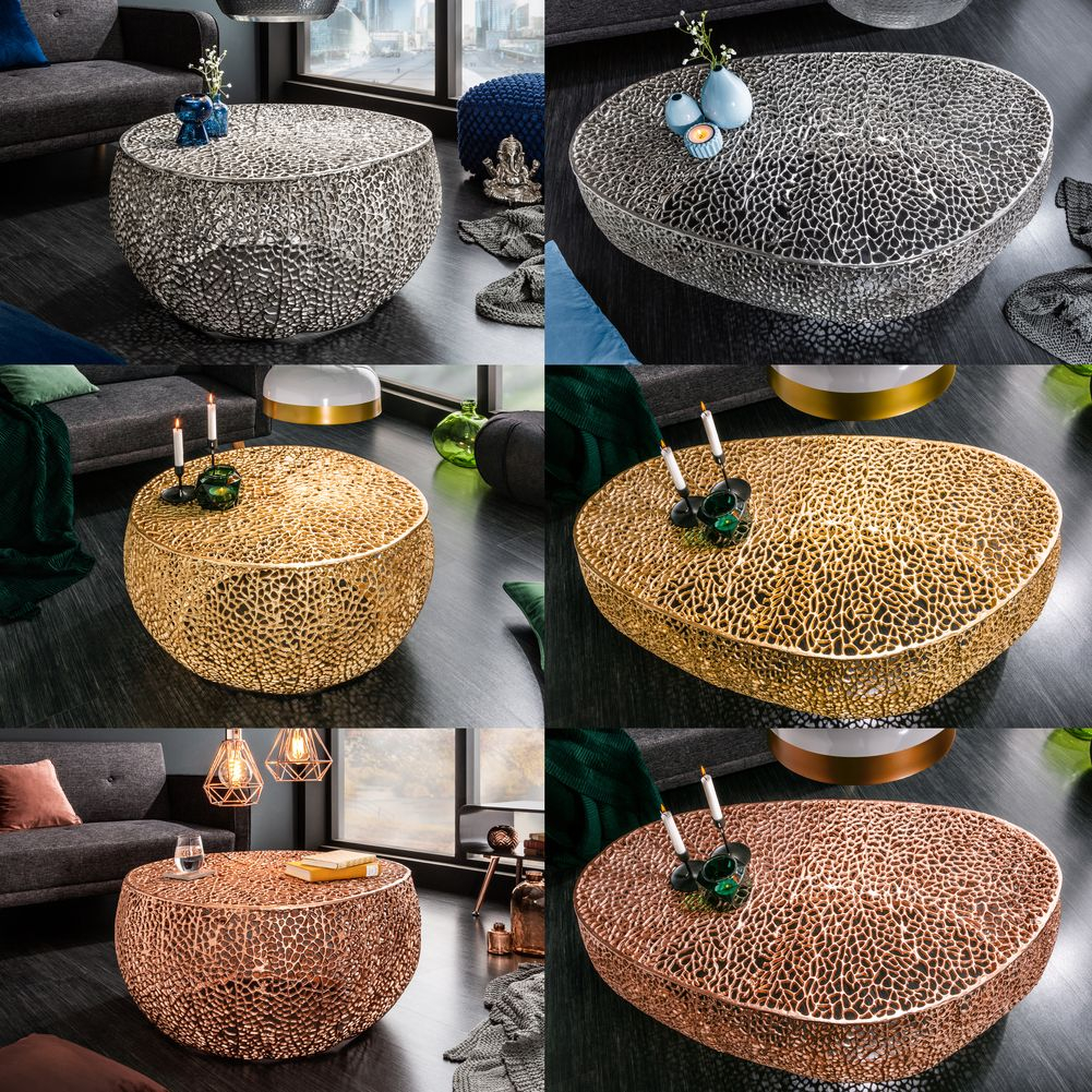 XL Wandspiegel NUBE Silber aus Aluminium im Aststruktur-Design Rund handgefertigt 114cm Ø - 8