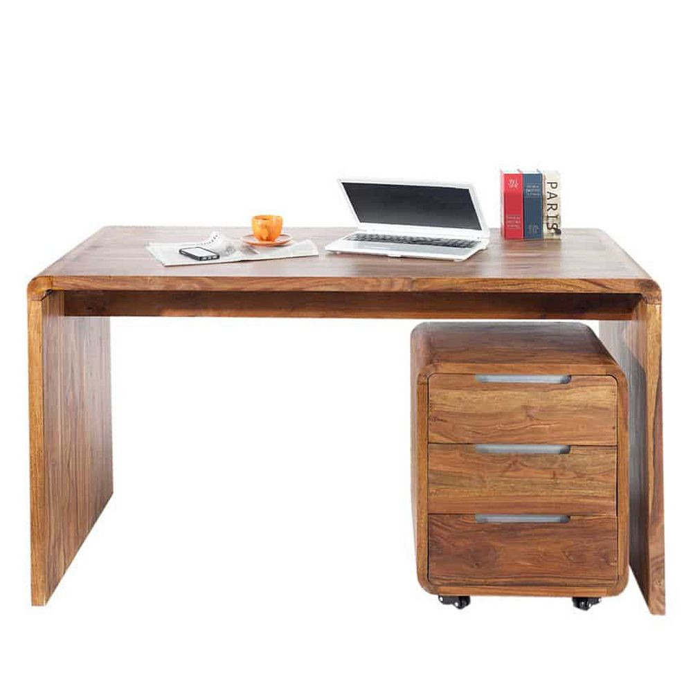 Schreibtisch DAIPUR Sheesham massiv Holz 120cm x 60cm - 7