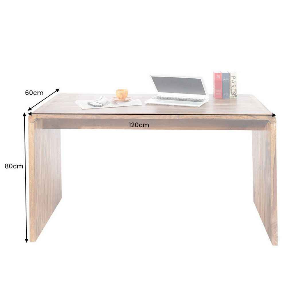 Schreibtisch DAIPUR Sheesham massiv Holz 120cm x 60cm - 9