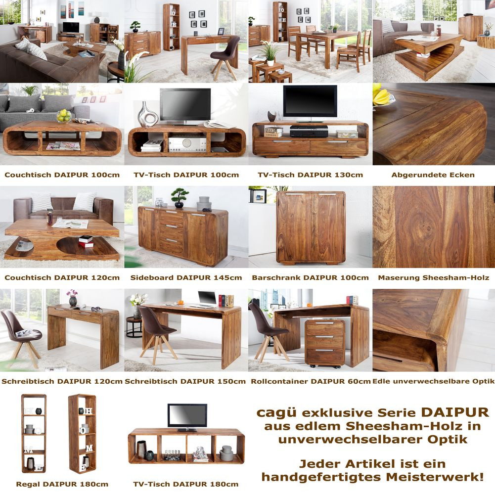 Schreibtisch DAIPUR Sheesham massiv Holz 120cm x 60cm - 10