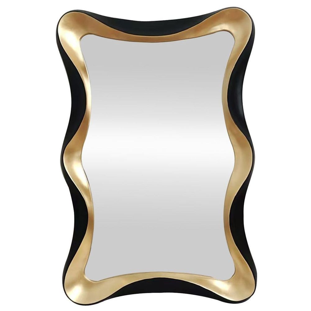 Wandspiegel ROMANTICA Gold-Schwarz Asymmetrisch 120cm x 80cm | Vertikal oder horizontal aufhängbar! - 6