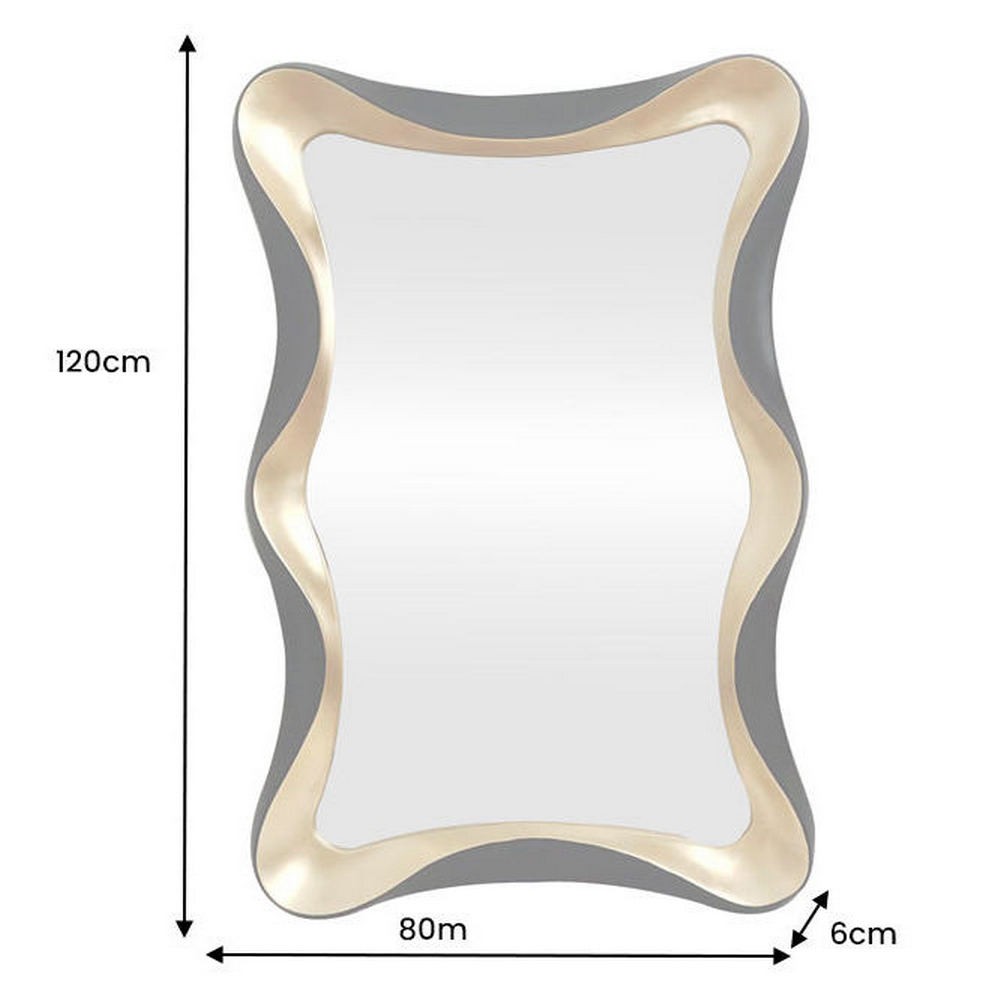 Wandspiegel ROMANTICA Gold-Schwarz Asymmetrisch 120cm x 80cm | Vertikal oder horizontal aufhängbar! - 8