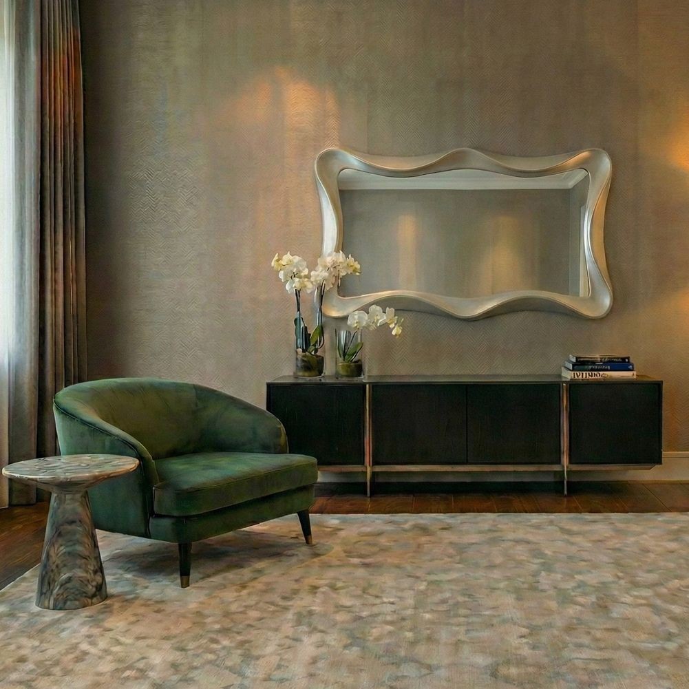 Wandspiegel ROMANTICA Silber Asymmetrisch 120cm x 80cm | Vertikal oder horizontal aufhängbar! - 5