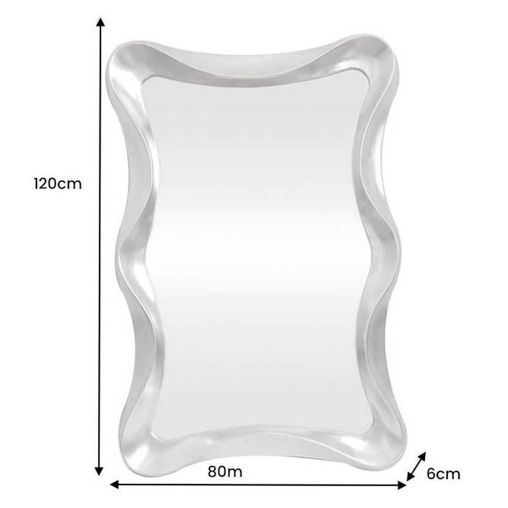 Wandspiegel ROMANTICA Silber Asymmetrisch 120cm x 80cm | Vertikal oder horizontal aufhängbar! - 8
