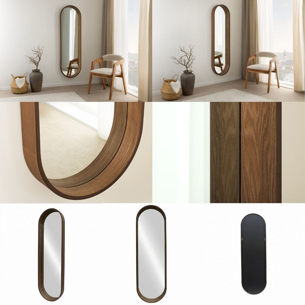 Zeitlos eleganter Wandspiegel FINA Walnuß Oval 165cm - 7