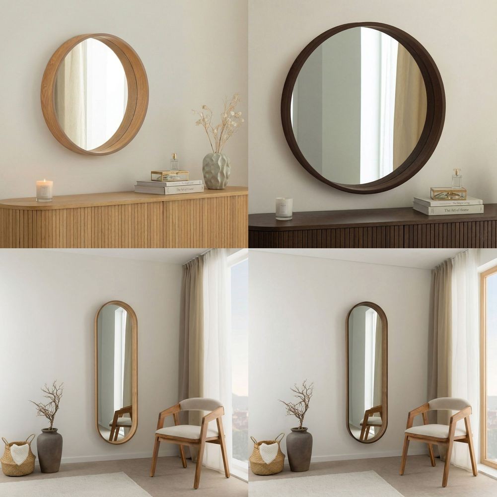 Zeitlos eleganter Wandspiegel FINA Walnuß Oval 165cm - 9